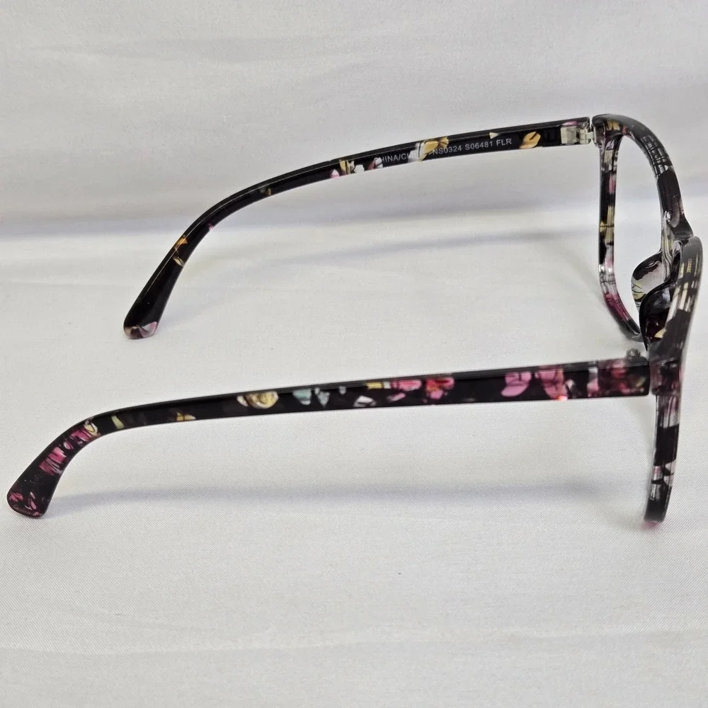 Foster Grant Floral Plastic Eyeglass‎ Frames, Black, 57017-143